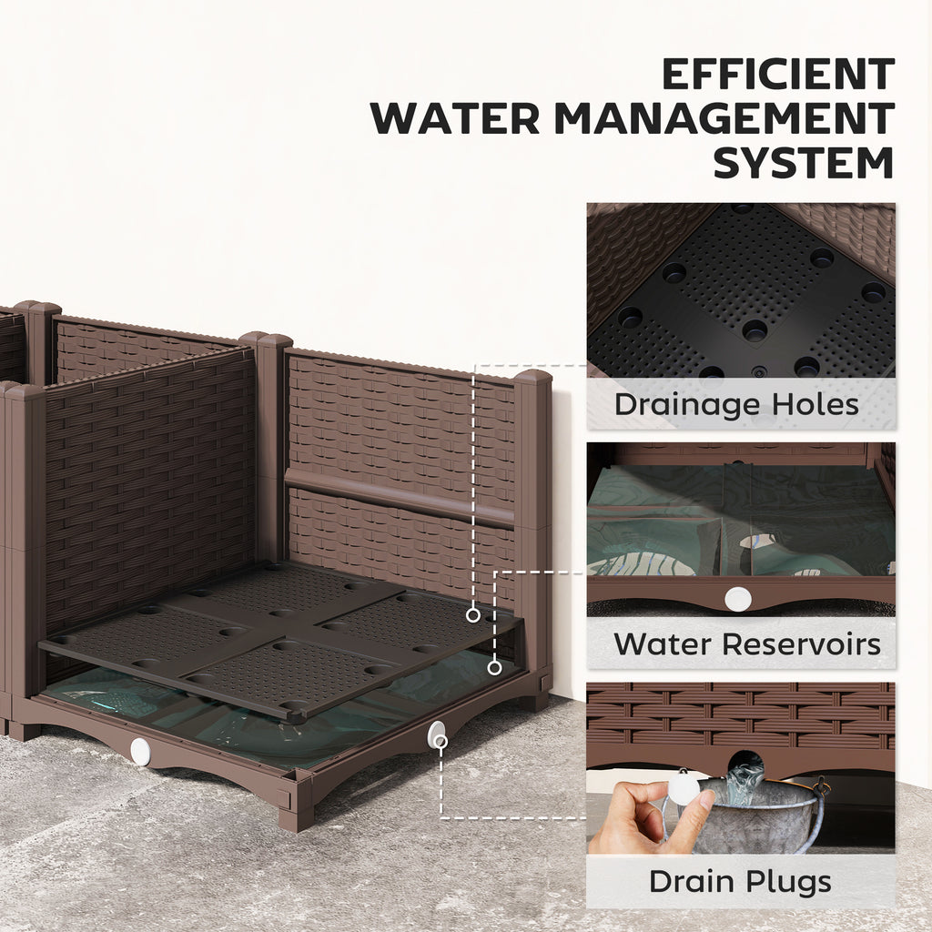 Plastic Raised Garden Bed with Legs, Self Watering Elevated Planter Boxes with Drainage Holes and Plugs
