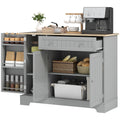 Modern Sideboard Cabinet, 41" Kitchen Buffet Cabinet with Drawer, Adjustable Shelf, 3 Doors for Dining Room, Grey