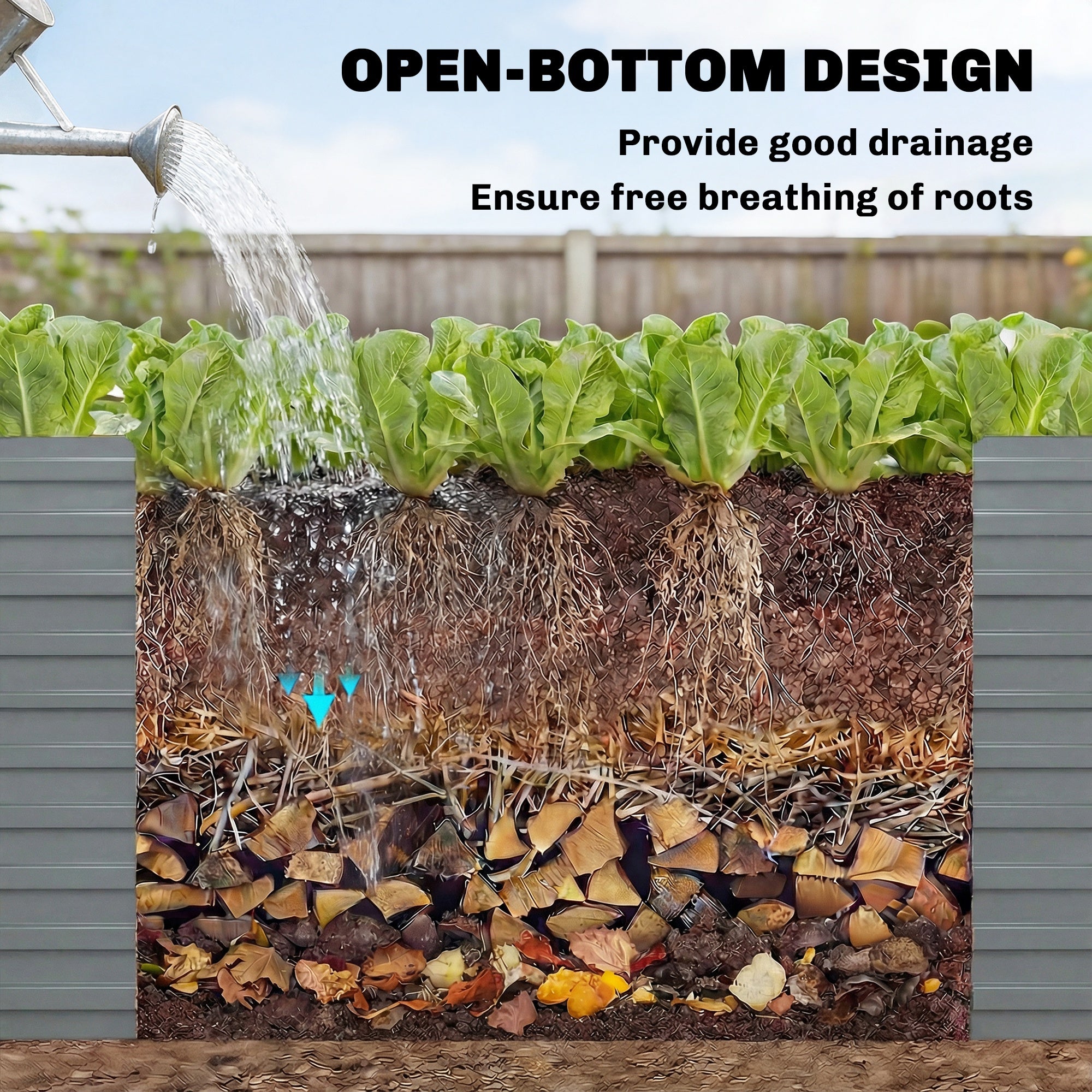 6' x 3' x 2' Raised Garden Bed, Galvanized Planter Box for Growing Flowers, Herbs and Vegetables, Light Grey
