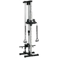 Soozier Wall Mount Cable Station, 15 Positions Adjustable Dual Pulley Machine Cable Crossover Machine Home Gym Equipment