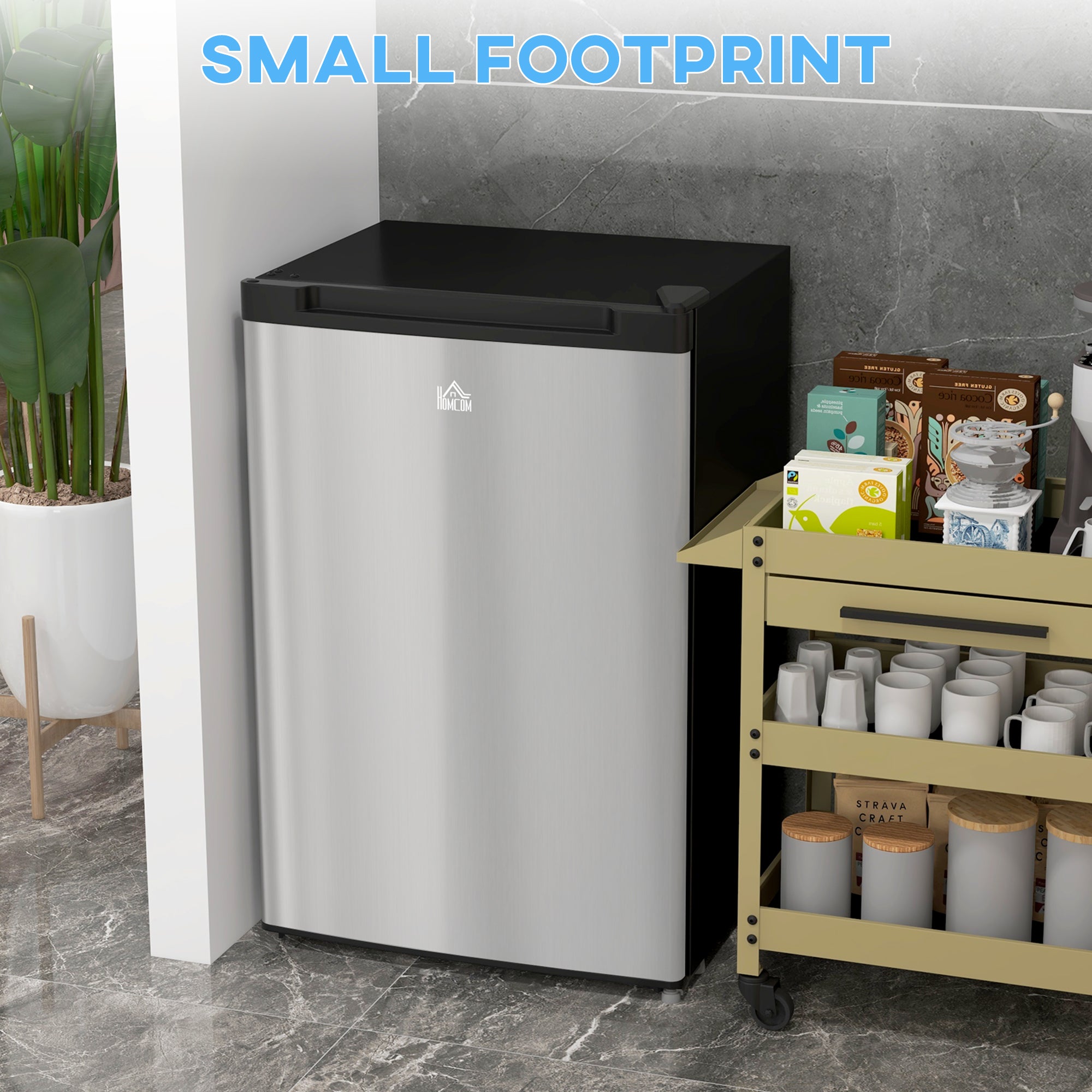 Upright Freezer, 3 Cu.Ft Mini Freezer with Reversible Single Door, Adjustable Thermostat for Home, Dorm, Silver