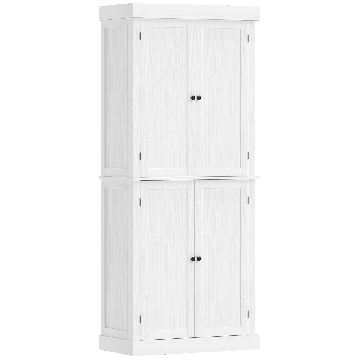 72.5" Freestanding Kitchen Pantry Cabinet with 4 Doors, Black