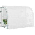 دفيئة زراعية خارجية من نوع Lean-to مع نوافذ وبابين بسحاب، مقاس 10' x 5' x 7'، لون أبيض