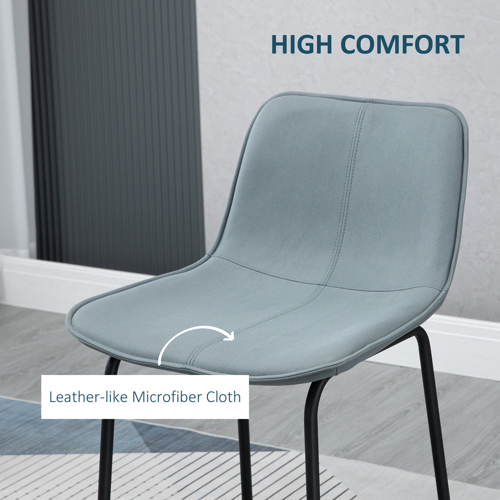 Bar Stools Set of 2, Upholstered Counter Height Bar Chairs, Kitchen Stools with Steel Legs