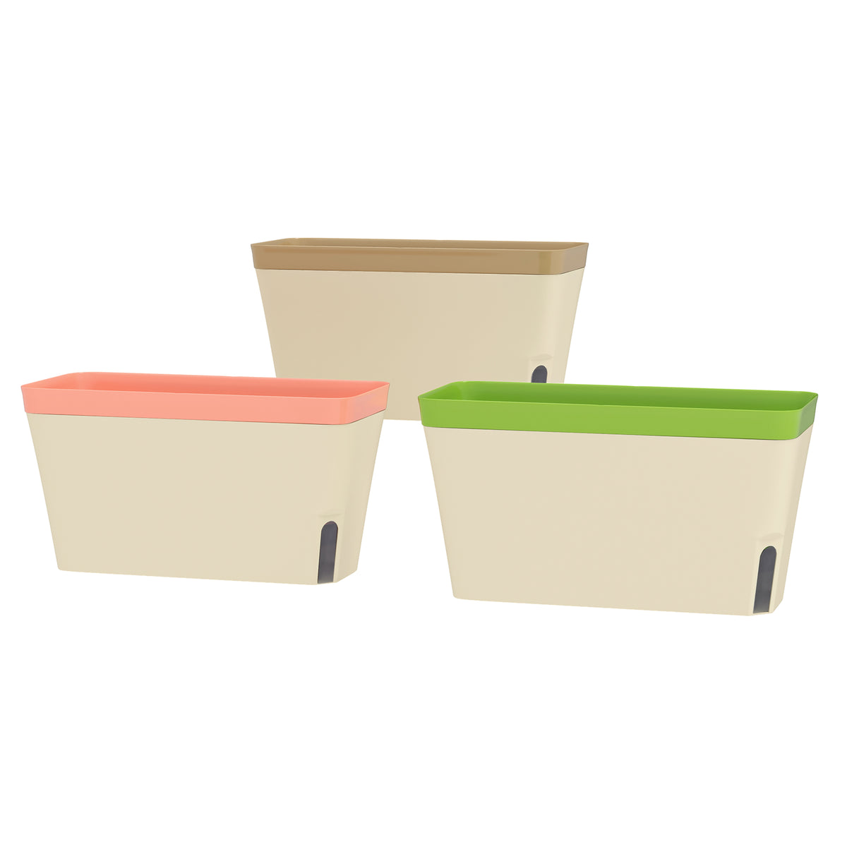 6 Pack Self Watering Flower Pots, 10.5 Inch Planter Box with Water Level Indicator for Vegetables, Succulents Plants
