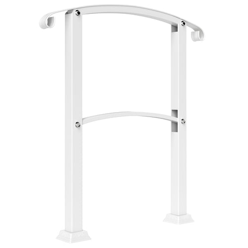 1-3 Step Handrails for Outdoor Steps, Porch Deck Railing, Metal Outdoor Stair Railing with Installation Kit, Black