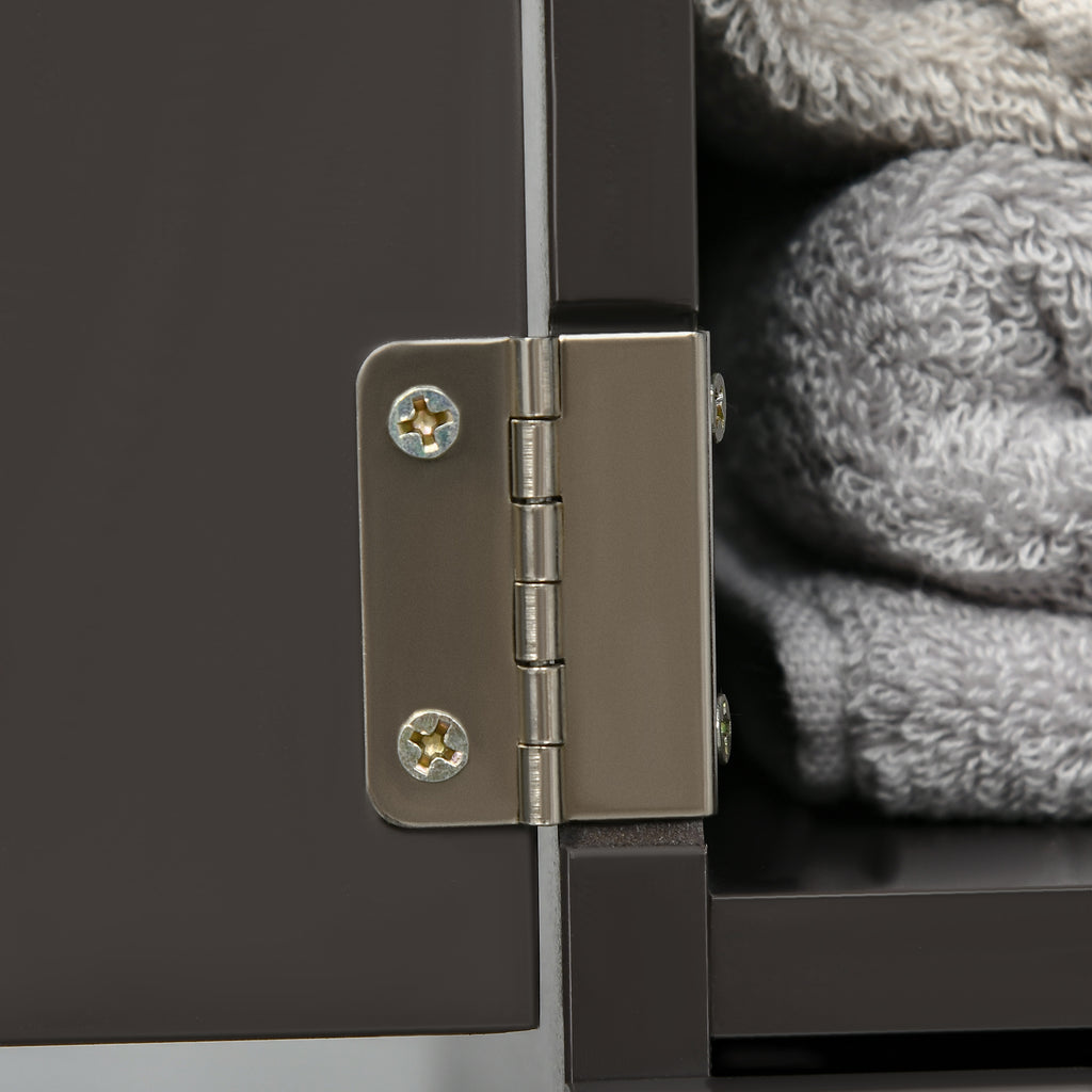 Tall Bathroom Storage Cabinet, Narrow Bathroom Cabinet with Drawers and Open Shelves for Small Spaces, Brown
