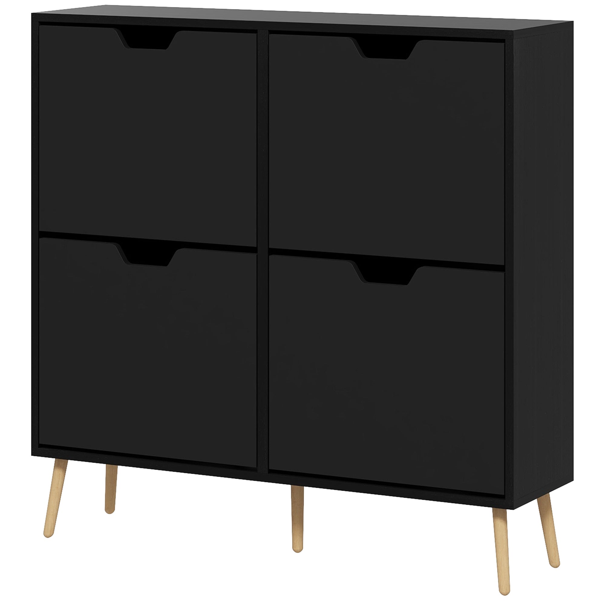 Shoe Storage Cabinet with 4 Flip Drawers and Adjustable Shelf, Shoe Cabinet for 8-16 Pairs of Shoes, White