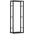 23.6" x 9.8" x 59.1" Firewood Rack Outdoor, Log Holder Fireplace Storage Rack with Handles and 220 lbs. Weight Capacity, Black