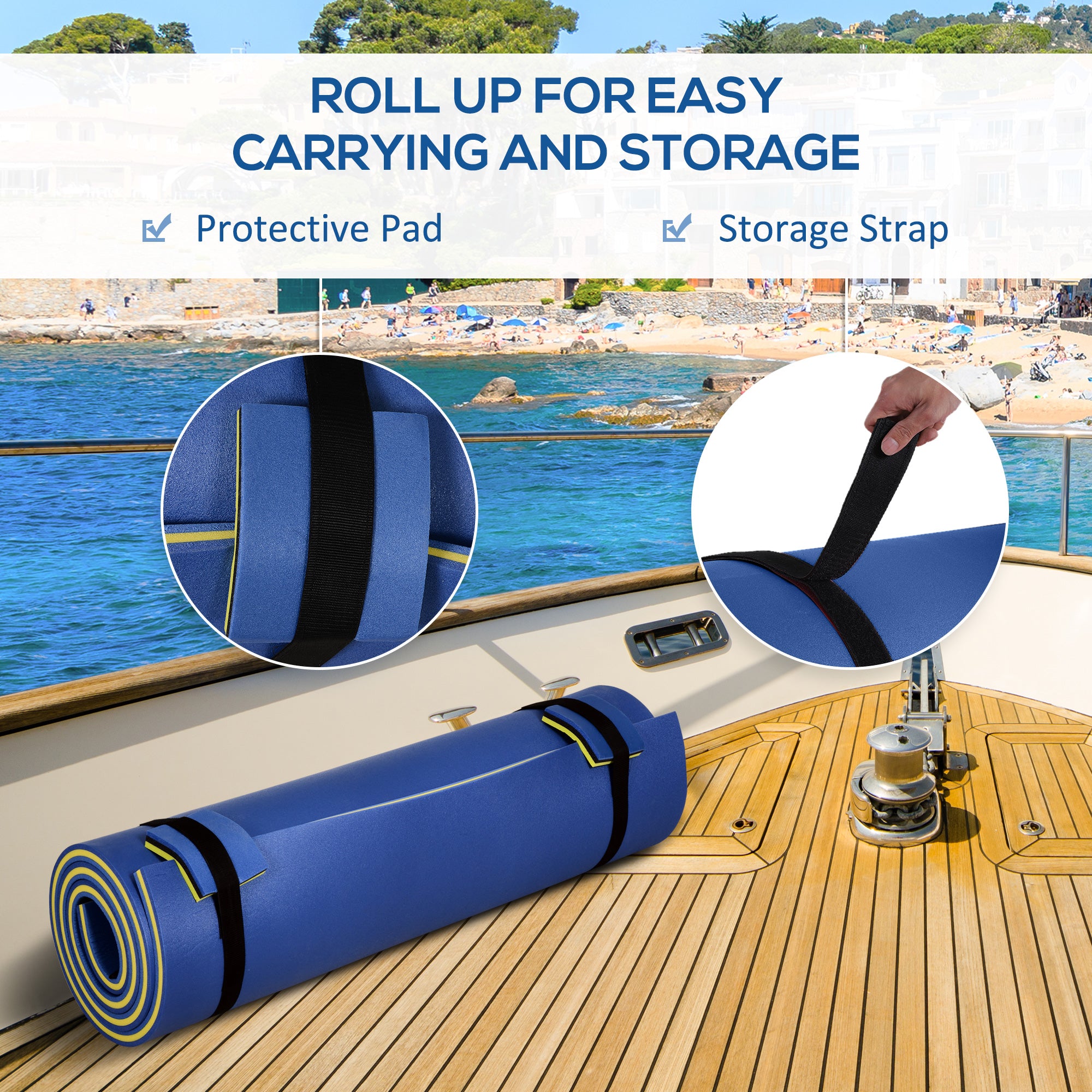 10' x 5' Roll-Up Pool Float Pad for Lakes, Oceans, & Pools, Water Mat for Playing, Relaxing & Recreation, Yellow