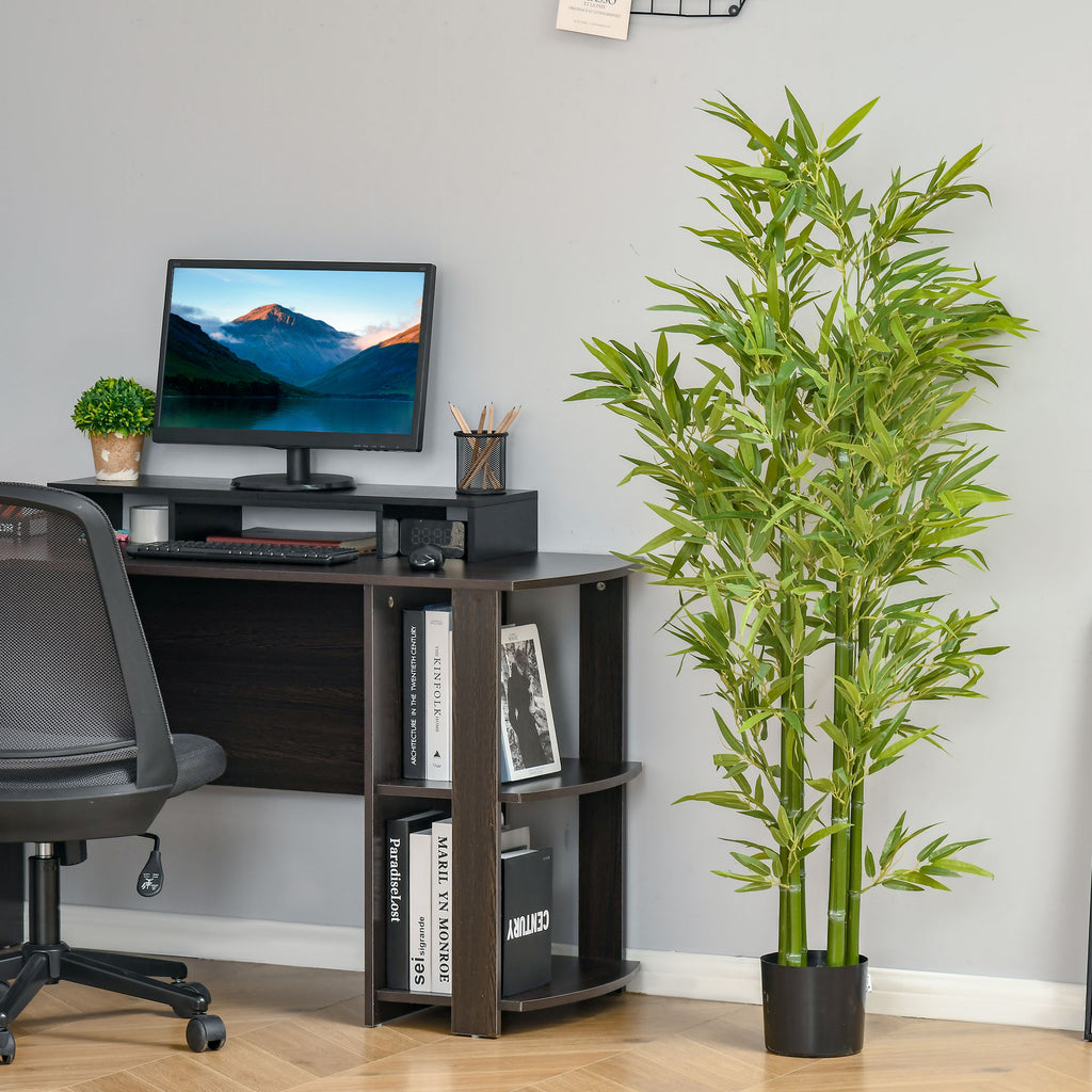 4FT Artificial Bamboo Tree Faux Decorative Plant in Nursery Pot for Indoor Décor