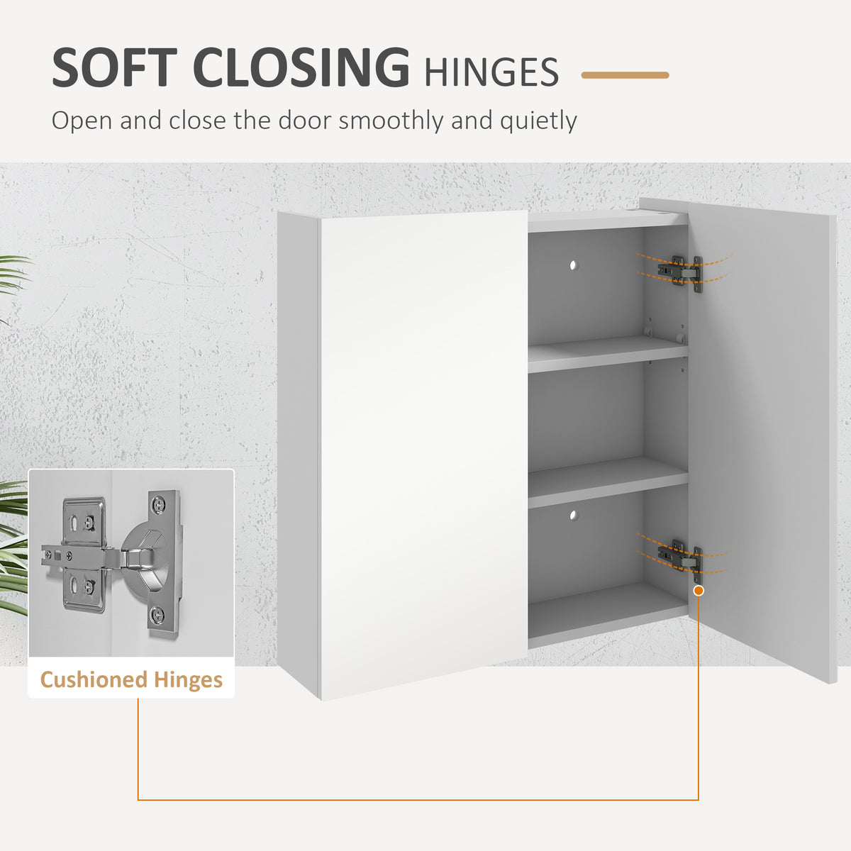 24" x 24" Medicine Cabinet, Wall Mounted Bathroom Mirror Cabinet with Mirrored Doors, Adjustable Shelves and Soft Close Mechanism, High Gloss White