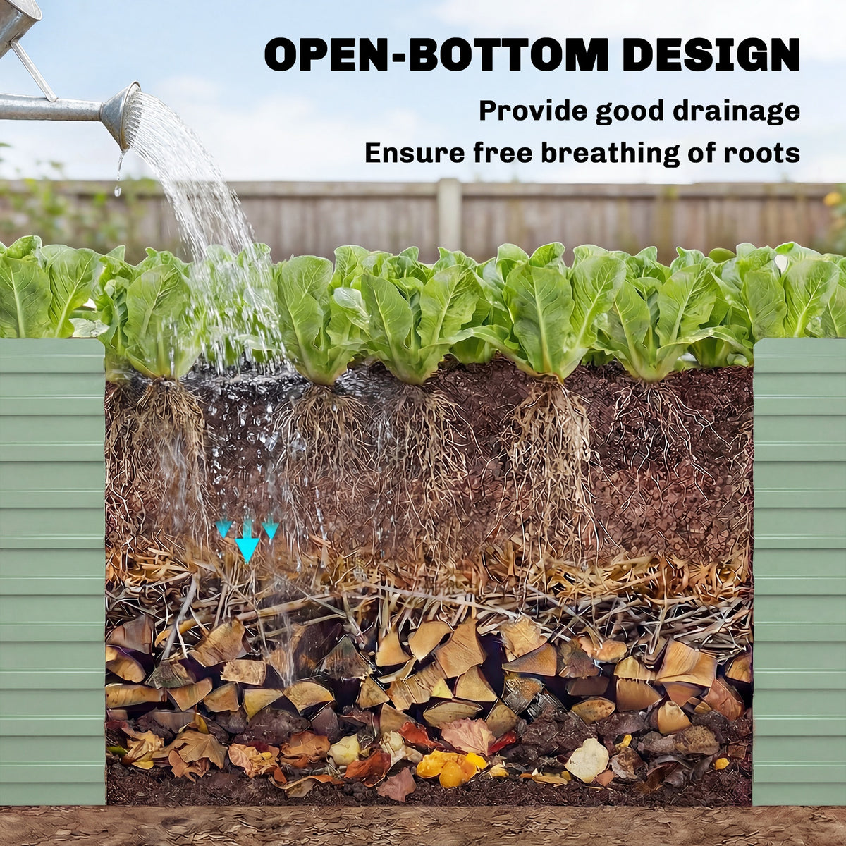 6' x 3' x 2' Raised Garden Bed, Galvanized Planter Box for Growing Flowers, Herbs and Vegetables, Light Grey