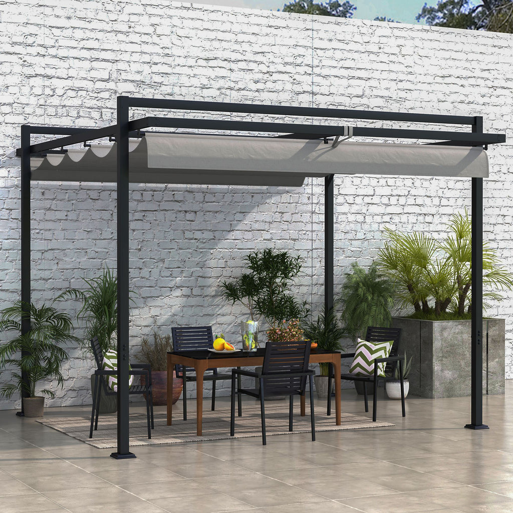 10' x 10' ዝተመለሰ ፐርጎላ፣ ናይ ገነት ጋዜቦ ጽላል መጽለሊ፣ ንግሪል፣ ፓትዮ፣ ዴክ፣ ጸሊም ግራጫ