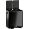 Garbage Bin, Soft-Close Trash Can with Foot Pedal, 2x5 Gal (2x20 L) Garbage Can with Removable Inner Buckets, Black