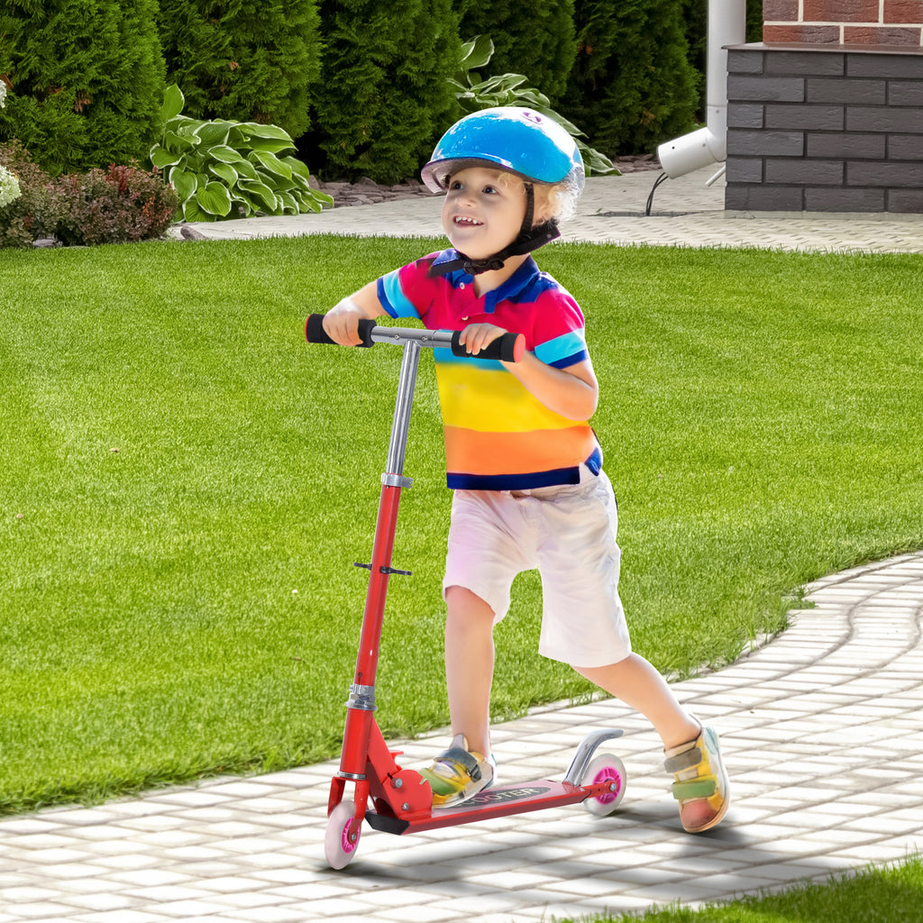 Qaba Snow Scooter, 2 in 1 Design Adjustable Height Scooter Snow Sled for Kids Aged Over 7 Years Old, Foldable Kids Sled Ski Scooter with Wheels Blades, Green