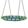 40 Inch Saucer Tree Swing Set for Kids with Adjustable Hanging Ropes, Steel Frame for Kids, 330lbs Capacity, Blue