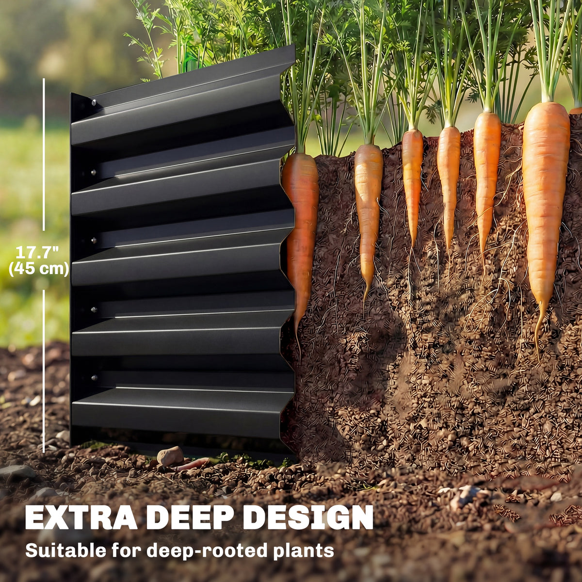8 x 1.3 x 1.5ft Galvanized Raised Garden Bed, Reinforced Outdoor Planter Box with Open Bottom, Green