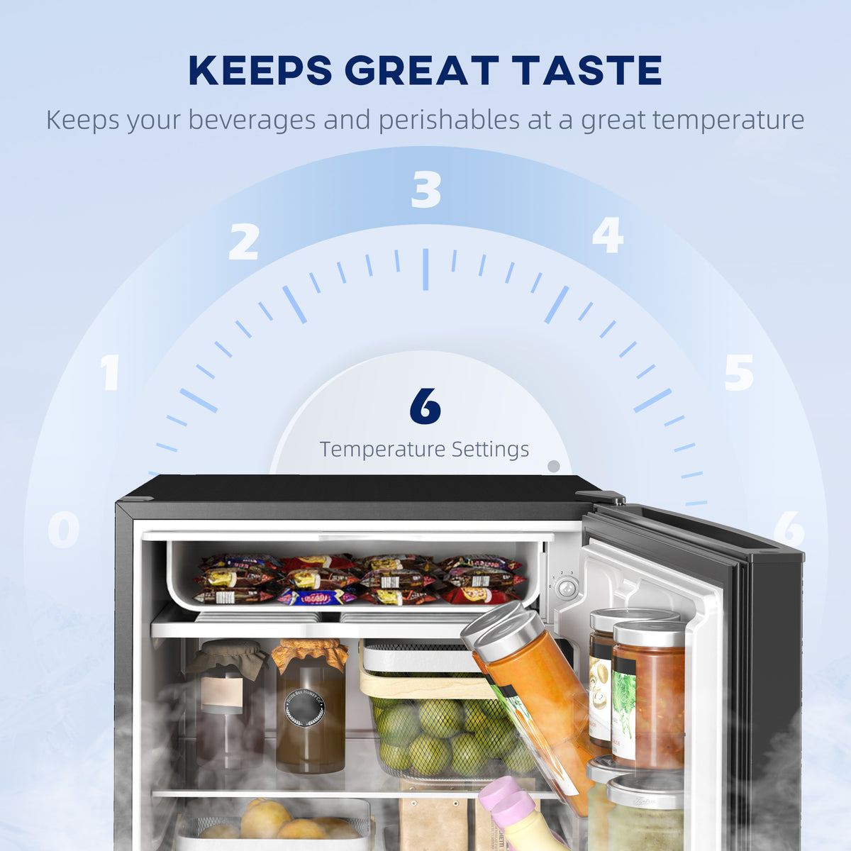 4.5 Cu Ft Mini Fridge with Freezer, Wheels, Single Door Refrigerator, Adjustable Thermostat, Reversible Door, White