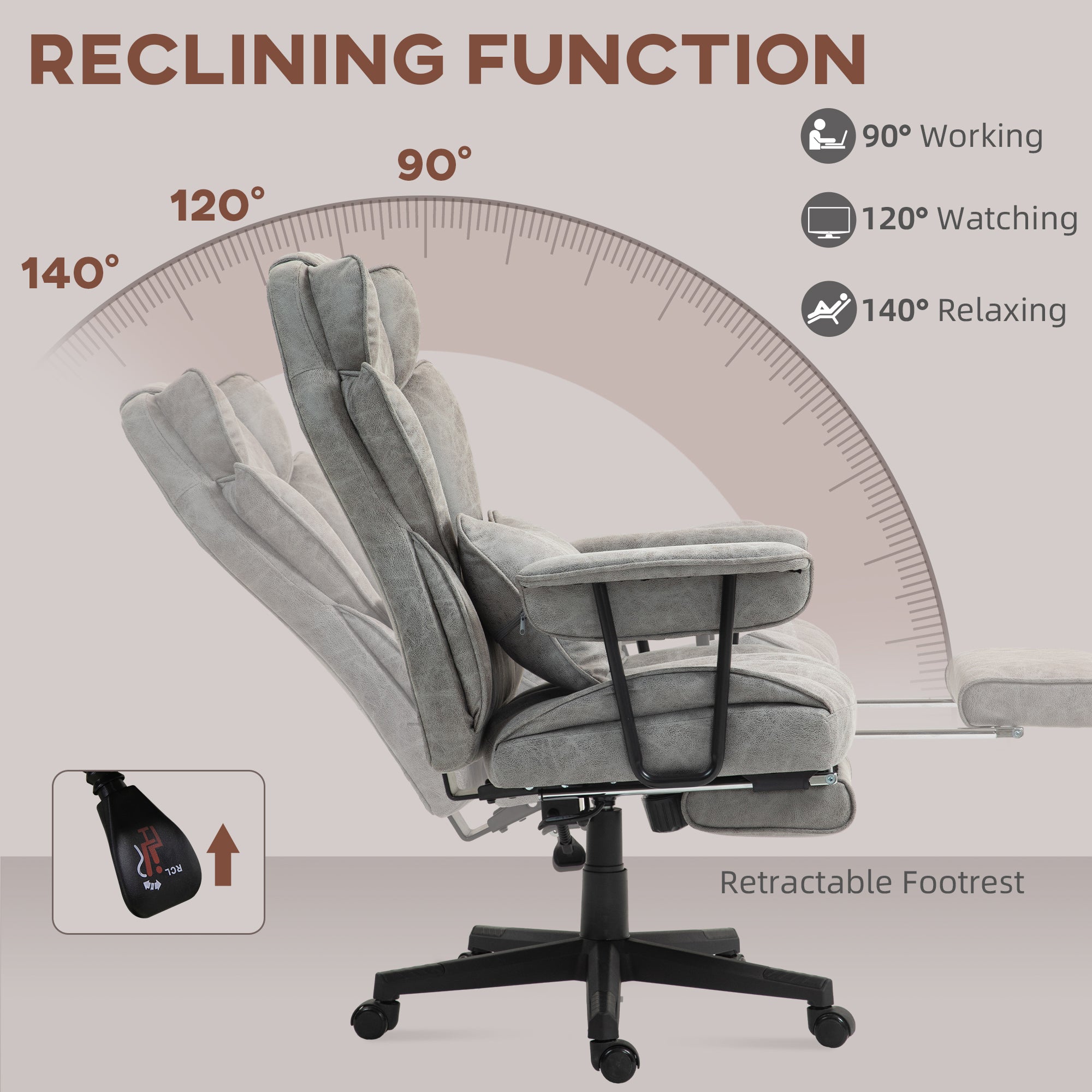 Big and Tall Office Chair with Foot Rest, 400LBS High Back Desk Chair with Padded Armrests, Lumbar Support, Black