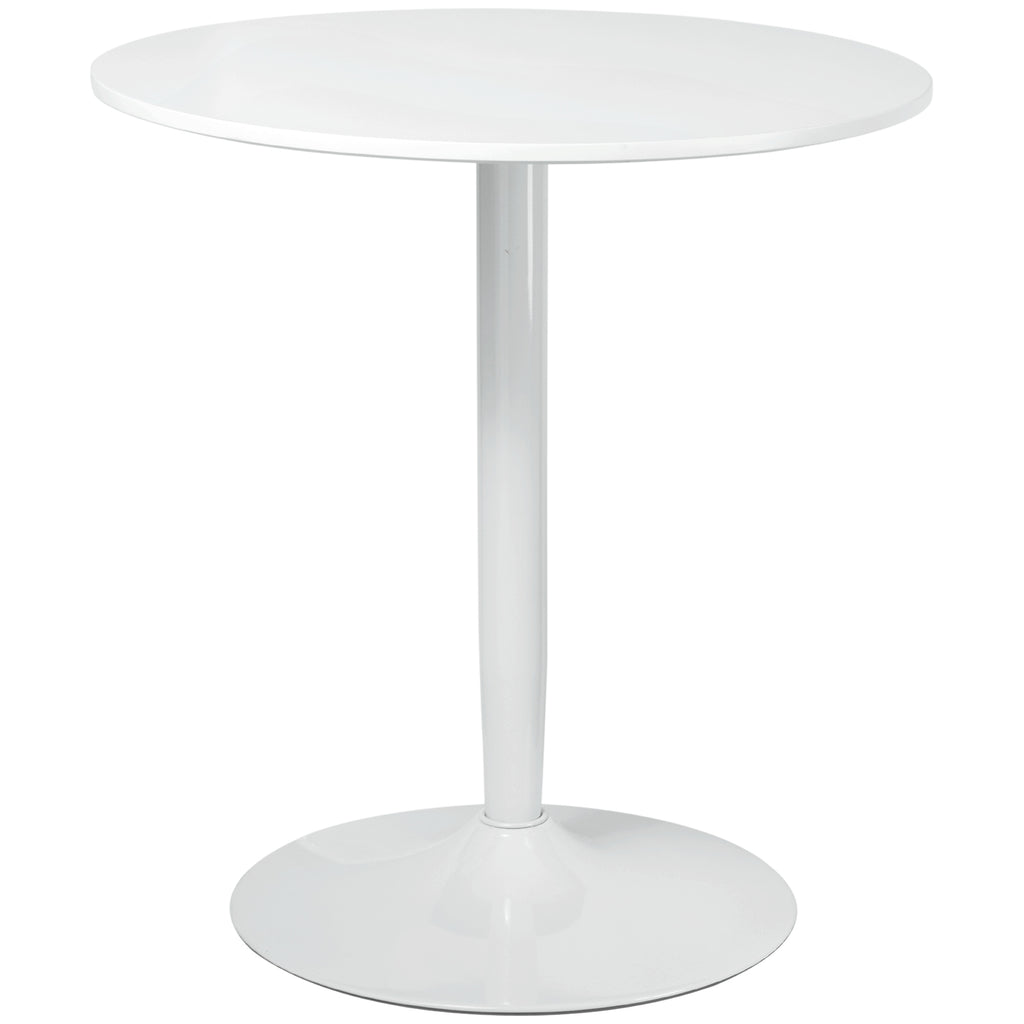 Modern Kitchen Table for 2 People, Round Dining Table with Steel Base for Living Room, Dining Room, Black