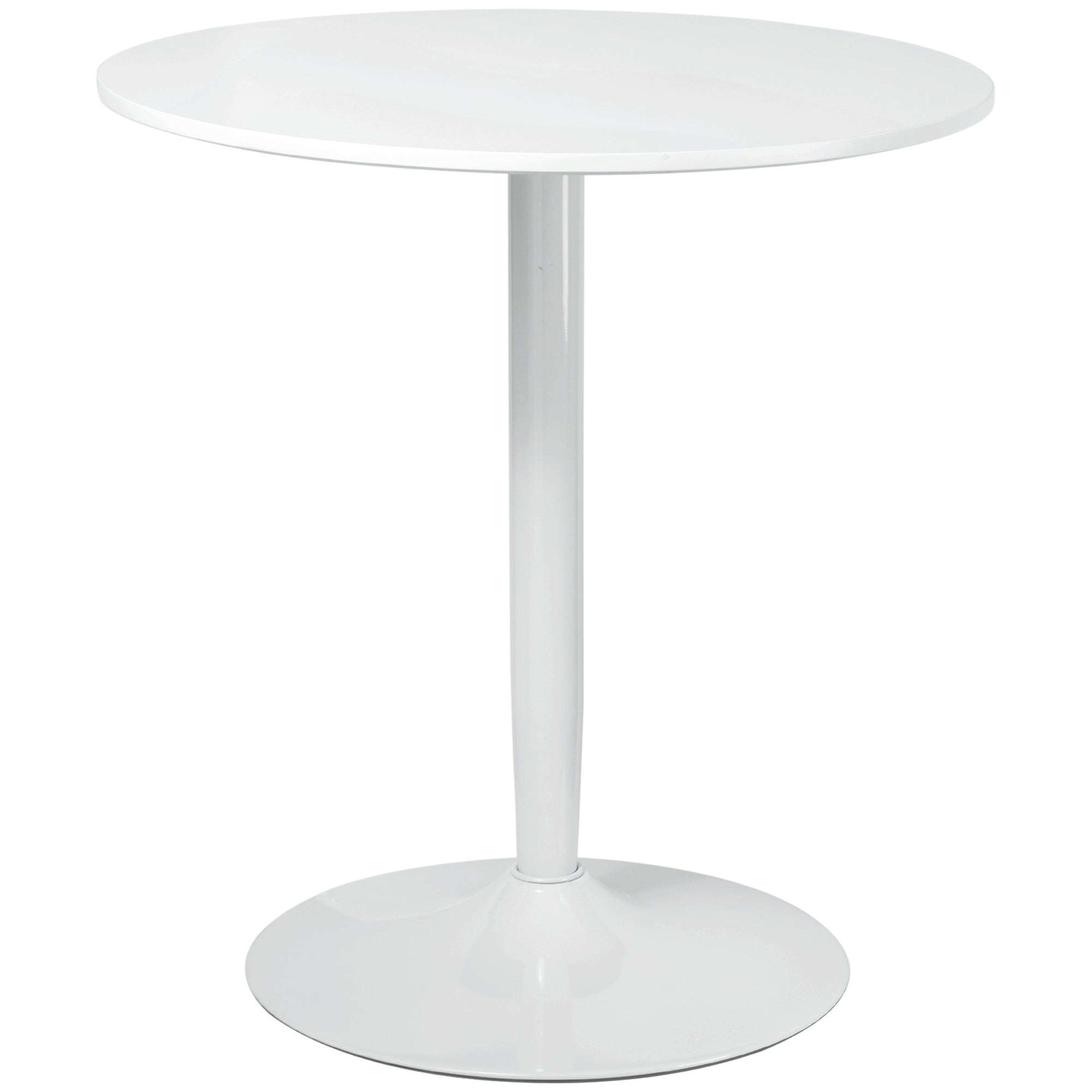 Modern Kitchen Table for 2 People, Round Dining Table with Steel Base for Living Room, Dining Room, Black