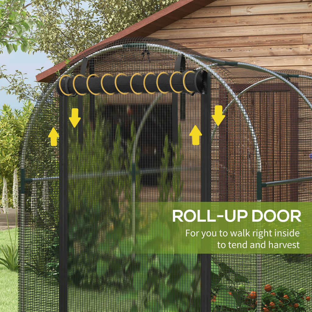 Galvanized Steel Crop Cage, Plant Protection Tent with Zippered Door, 4' x 4', Green