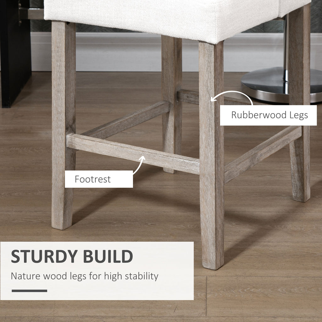 Modern Counter Bar Stools Tufted Upholstered Counter Chairs Set of 2 for Kitchen, Beige