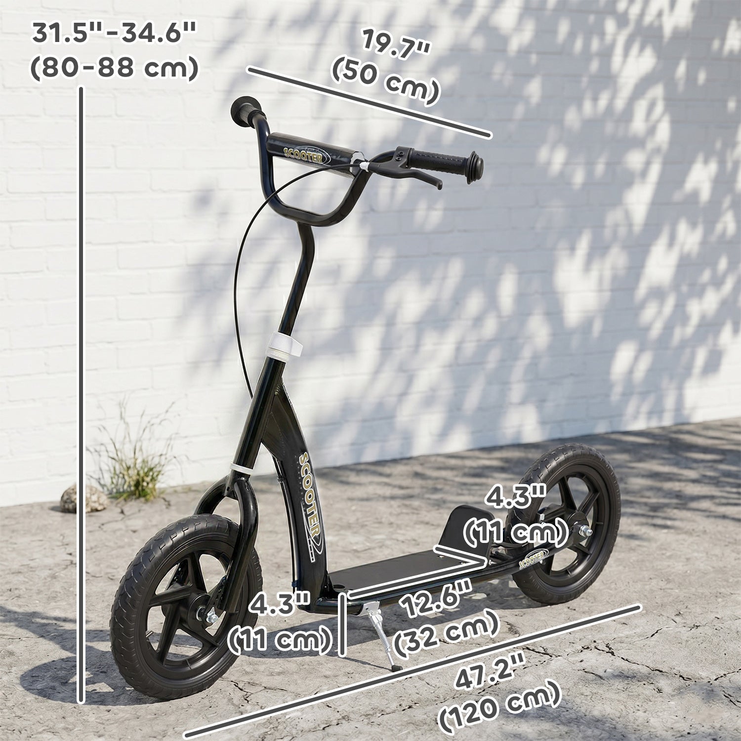 Adjustable Kids Pro Stunt Scooter Children Street Bike Bicycle Ride On with 12” Tire (Blue)