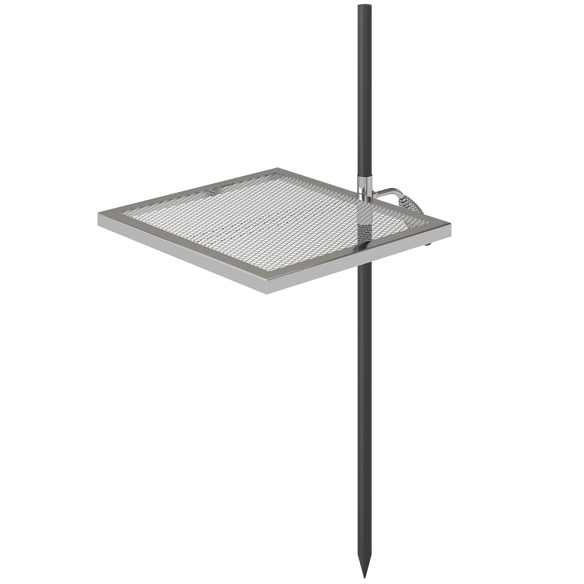 Swivel Campfire Grill, 360° Adjustable Heavy Duty Chrome-Plated Steel Campfire Cooking Grate, Silver