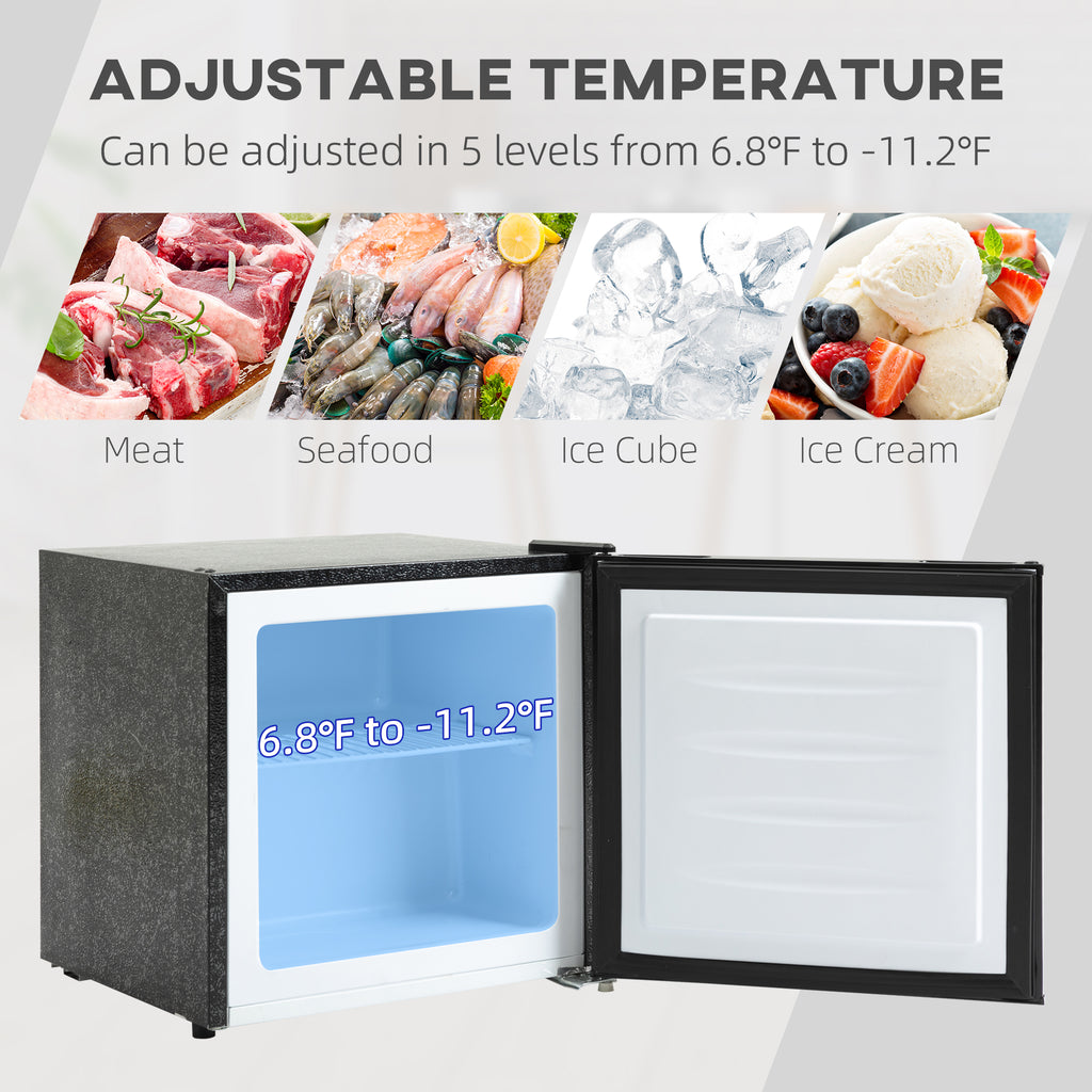 1.1 Cu. Ft. Mini Freezer, Compact Upright Freezer with Reversible Door, Removable Shelf, Adjustable Temperature, White