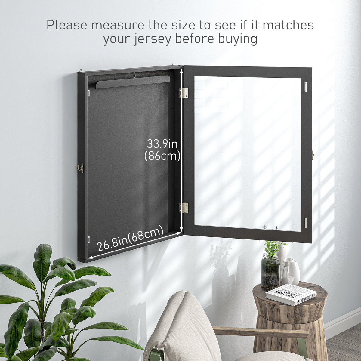 24" x 32" Hockey Jersey Frame, Jersey Shadow Box for Basketball, Football, Baseball, Black