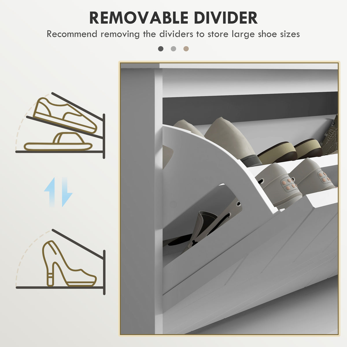 Shoe Storage with Seat, Upholstered Hallway Bench, Shoe Bench with Flip Drawer, Adjustable Shelf for 4-6 Pairs of Shoes
