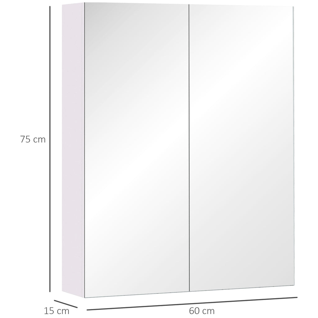 Wall Mount Medicine Cabinet with Mirror, Bathroom Mirror Cabinet Storage Organizer with Adjustable Shelf, Double Door Cupboard, Soft Closing, 23.5" x 29.5", Light Lilac