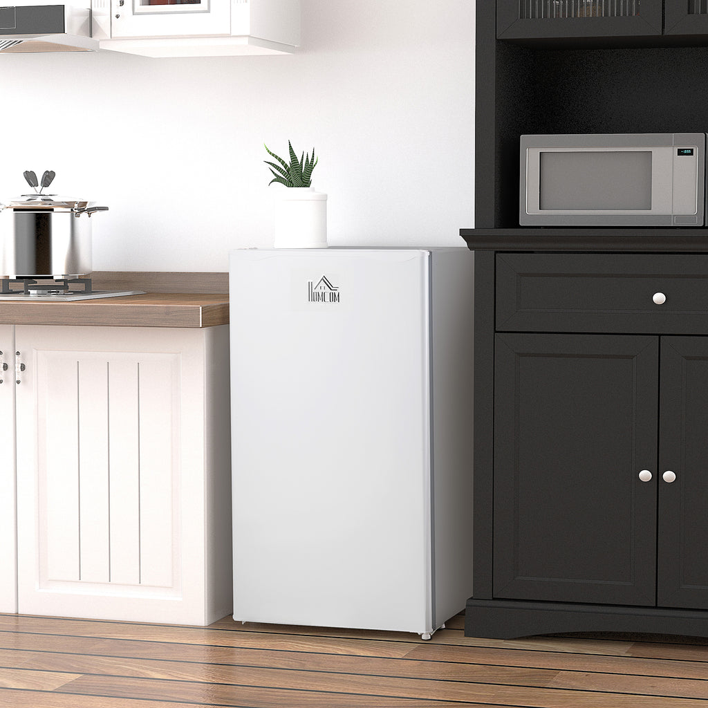 Compact Refrigerator, Mini Fridge with Freezer, Adjustable Shelf, Mechanical Thermostat and Reversible Door, White