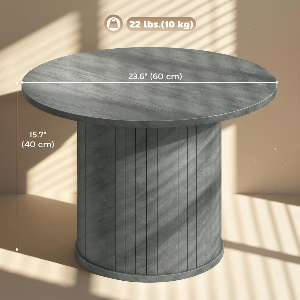 Round Coffee Table, 31.5" Center Table, Cement Grey