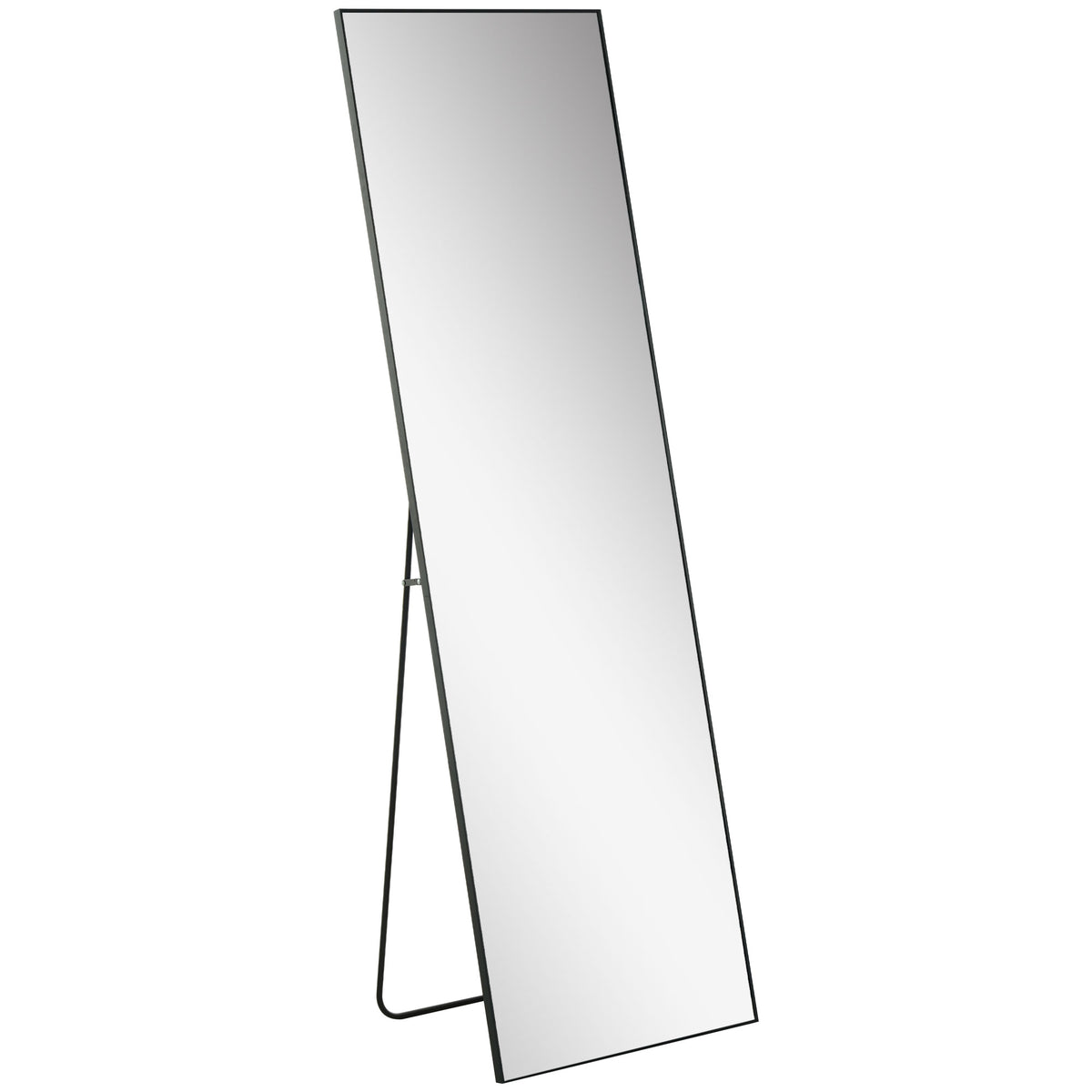 64"x20" ሙሉ ቁመት መስታወት፣ ኣብ ምድሪ ዝተቐመጠ፣ ኣብ መንደቕ ዝተሰቕለ፣ ወይ ኣብ መንደቕ ዝተደገፈ ሓደ ሓገዝ ዘለዎ ናይ ምድሪ መስታወት፣ ንድሕሪት ዝርከብ ሙሉ ቁመት መስታወት ንበዓል ቤት፣ ንሳሎን፣ ጸሊም።