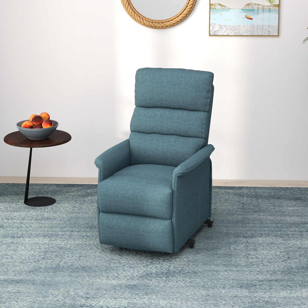 Lift Chair for Elderly, Power Chair Recliner with Remote Control, Side Pockets for Living Room, Blue
