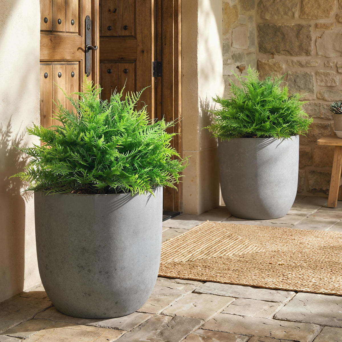Artificial Boston Ferns UV-Resistant Fake Plants for Indoor Outdoor Decor Set of 2