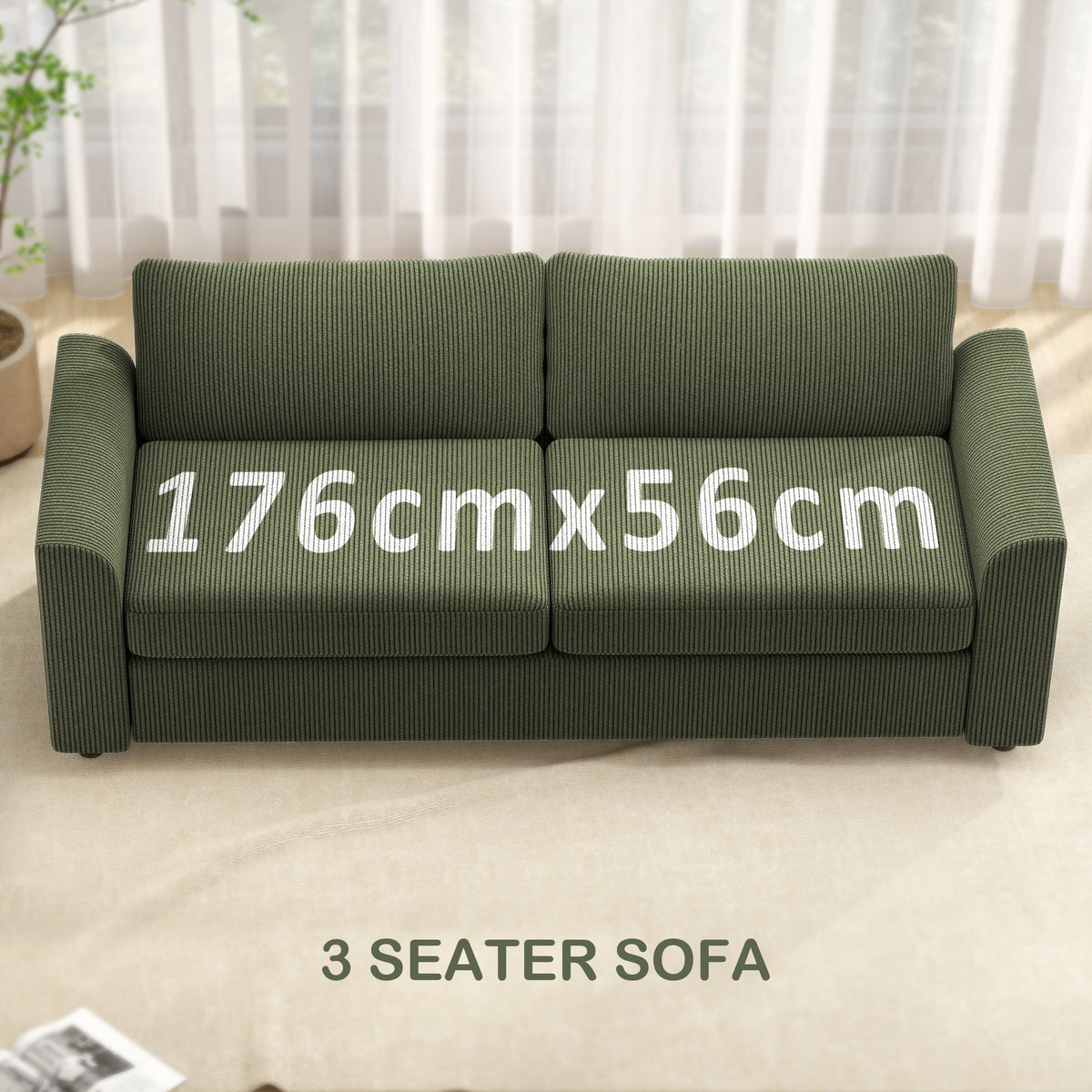 3 መንበር ሶፋ፣ 83.5" ዘመናዊ ዝተሸፈነ ኮች ምስ ኪስ ስፕሪንግን 2 ዝተበታተነ ትራስን ንክፍሊ መነበሪ፣ ሓምላይ