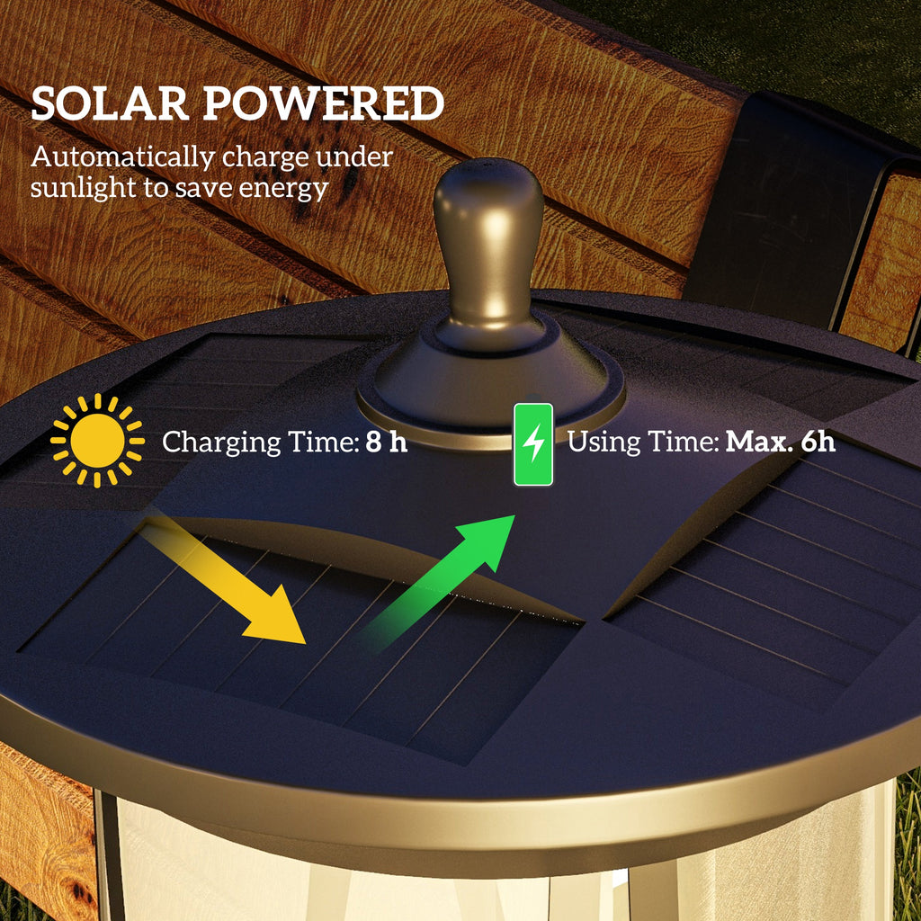 72" Solar Post Light, Cool White LED Outdoor Lamp, Waterproof IP44 for Patio, Garden, Backyard, Pathway