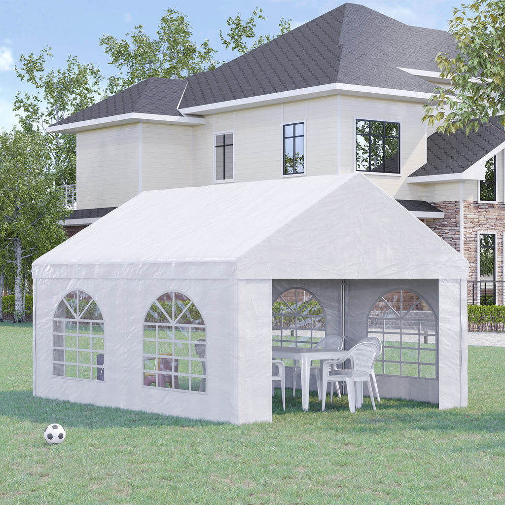 16.5' x 13' ደጋዊ ድንኳን ንፓርቲታት፣ ናይ ዝክነን ድንኳን ምስ ጐድኒታት፣ 4 መስኮታትን 2 ማዕጾታትን፣ ጻዕዳ