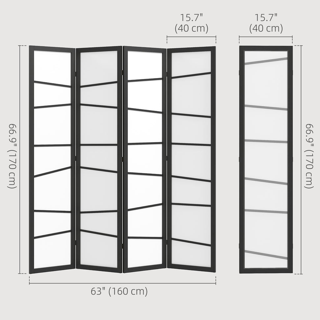 5.6ft Folding Room Divider, 3 Panel Wall Partition with Wood Frame for Bedroom, Home Office, White