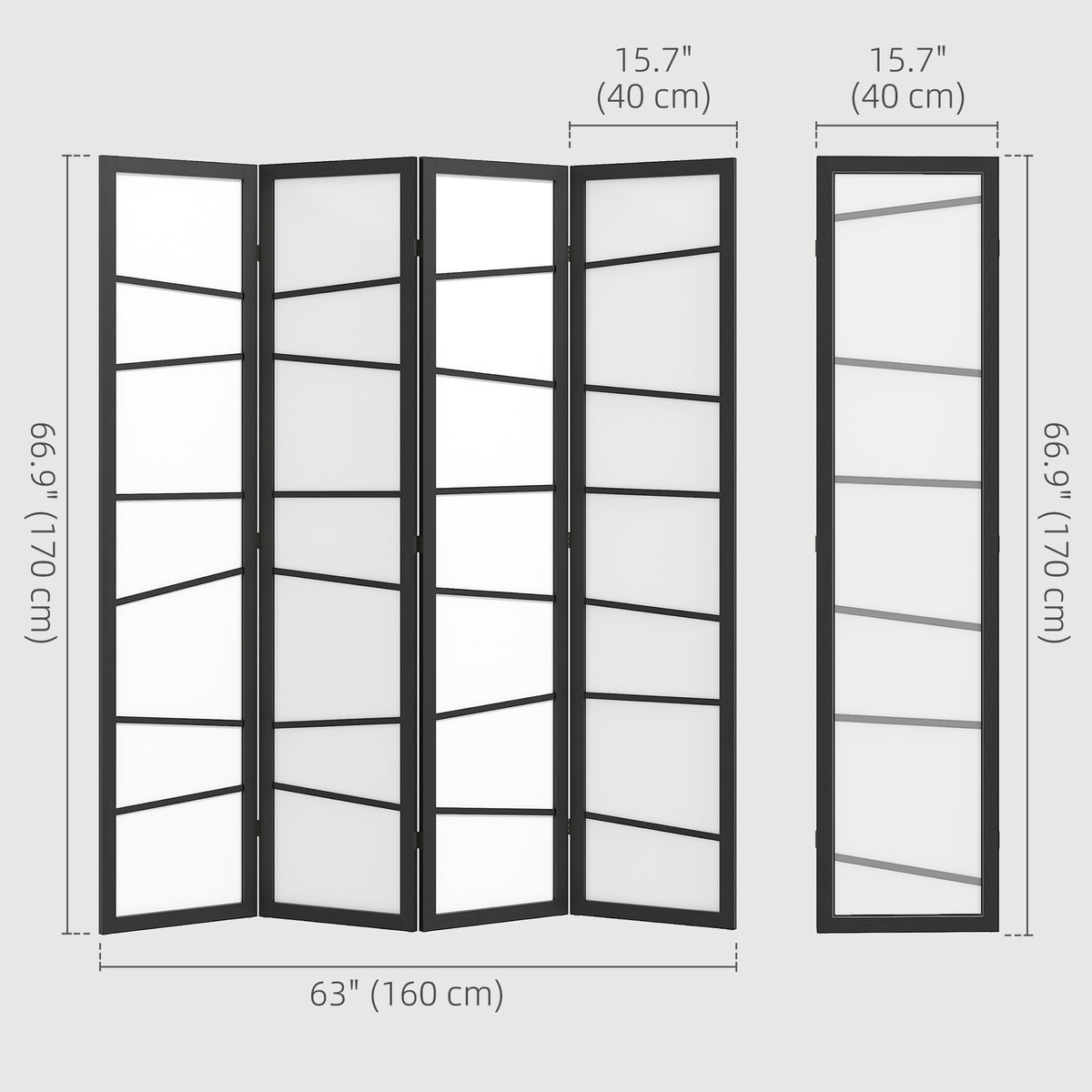 5.6ft Folding Room Divider, 3 Panel Wall Partition with Wood Frame for Bedroom, Home Office, White