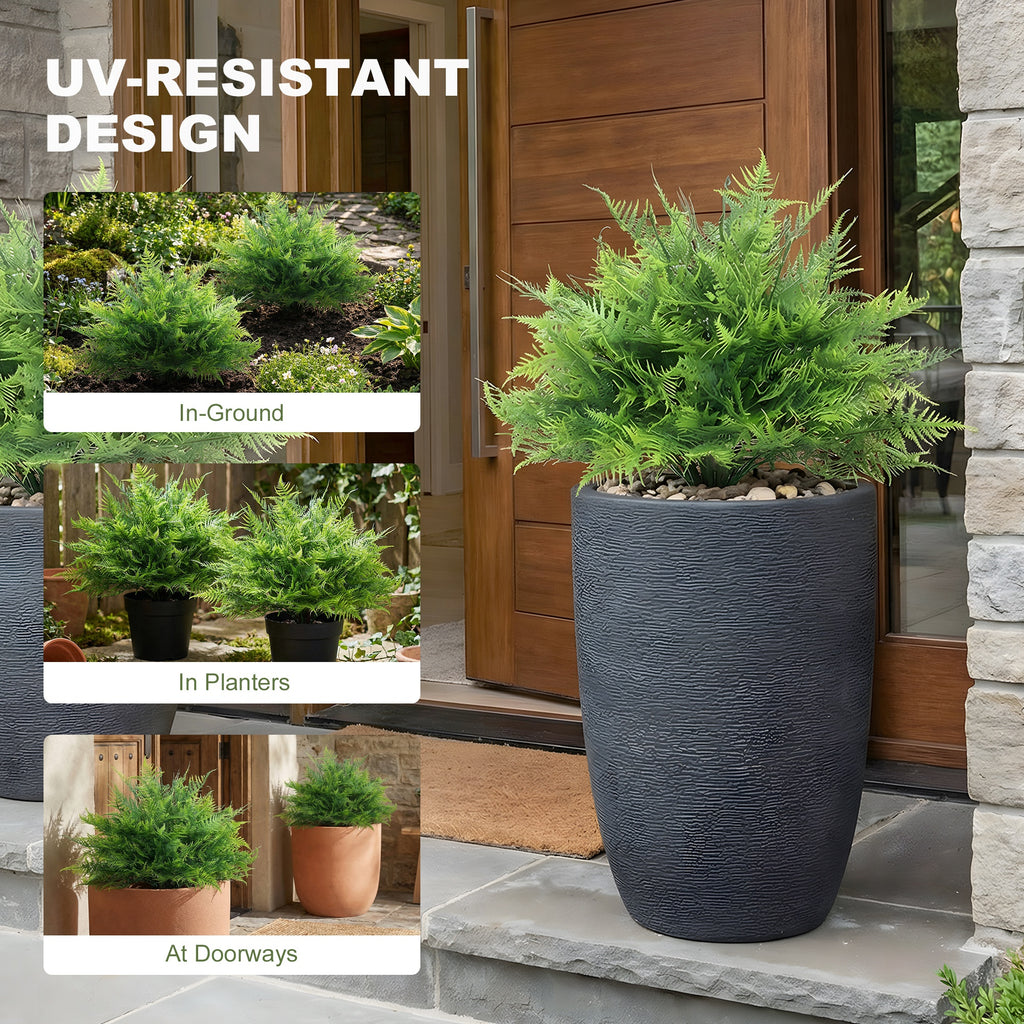 Artificial Boston Ferns UV-Resistant Fake Plants for Indoor Outdoor Decor Set of 2