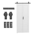 35" x 83" Sliding Door with 3.6FT Bi-Folding Door, Hardware Kit Included & Handle, DIY Paintable MDF Surface