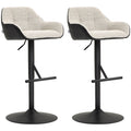 Bar Stools Set of 2, Swivel Counter Height Barstools with Back, Footrest, Armrests, Adjustable Height, Light Grey