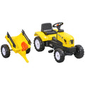 Aosom Ride on Excavator with Back Trailer, Shovel & Rake for 3+ Year Old