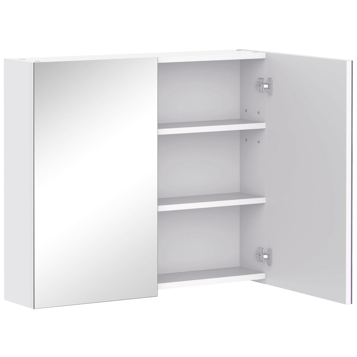 Wall Mount Mirrored Medicine Cabinet, Bathroom Mirror Cabinet with Adjustable Shelf, Double Soft Closing Doors, Light Lilac