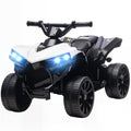 دراجة Qaba الكهربائية للأطفال ATV بـ4 عجلات 6 فولت، مع موسيقى ومصابيح LED أمامية، للأولاد والبنات من عمر 37-72 شهرًا، لون أبيض